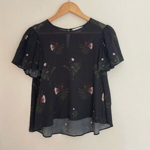 Elegant Black Floral Blouse